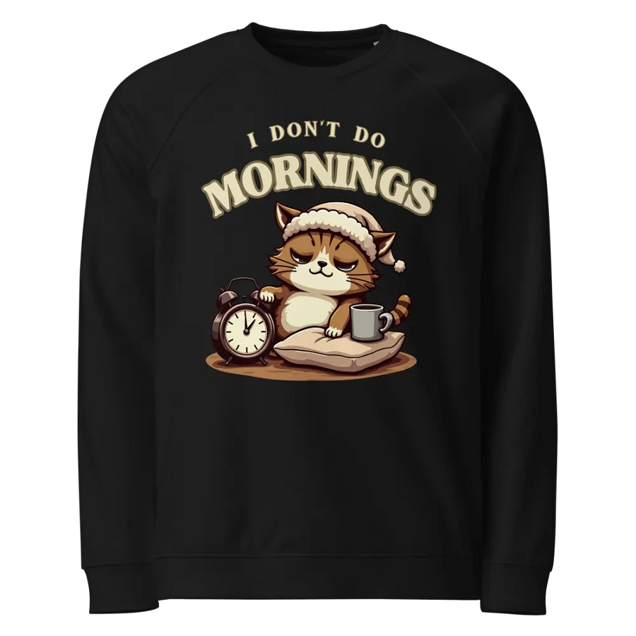 Sleepy Cat Organic Raglan Sweatshirt product image (1)