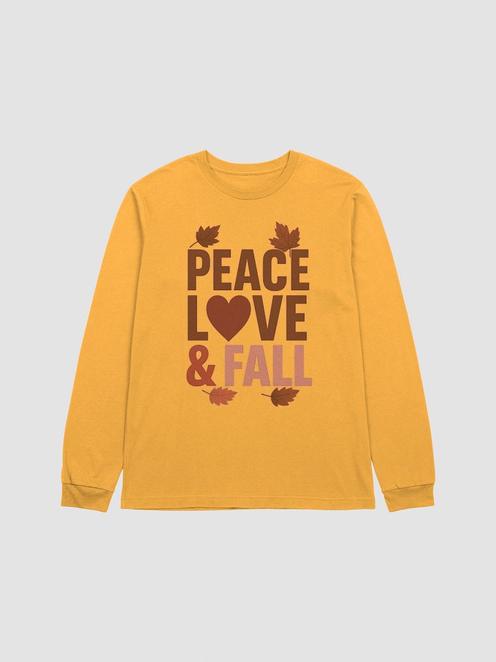 Peace Love & Fall Long Sleeve Tee - Soft Lightweight Autumn Shirt, Unisex Fall Fashion, Customizable Seasonal Apparel product image (10)