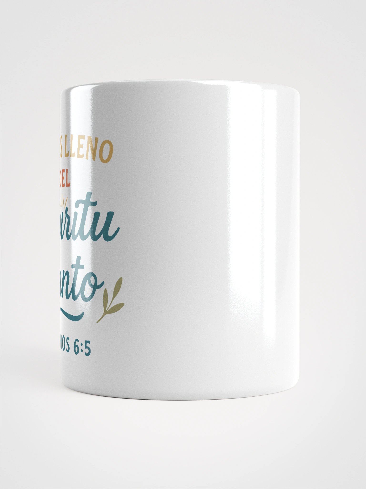White Christian Mug – “Serás Lleno del Espíritu Santo” – Spanish Acts 6:5 product image (3)