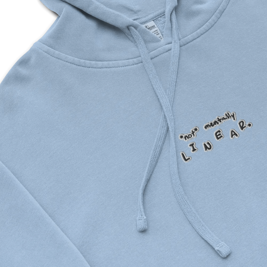 *not* mentally linear embroidered pigment-dyed hoodie (bubble print) product image (1)