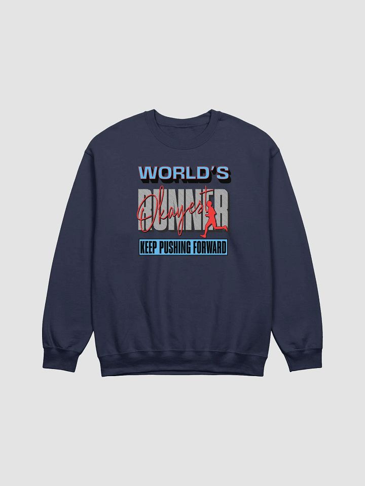 Worlds Okayest Runner Motivational Crewneck Sweatshirt product image (13)