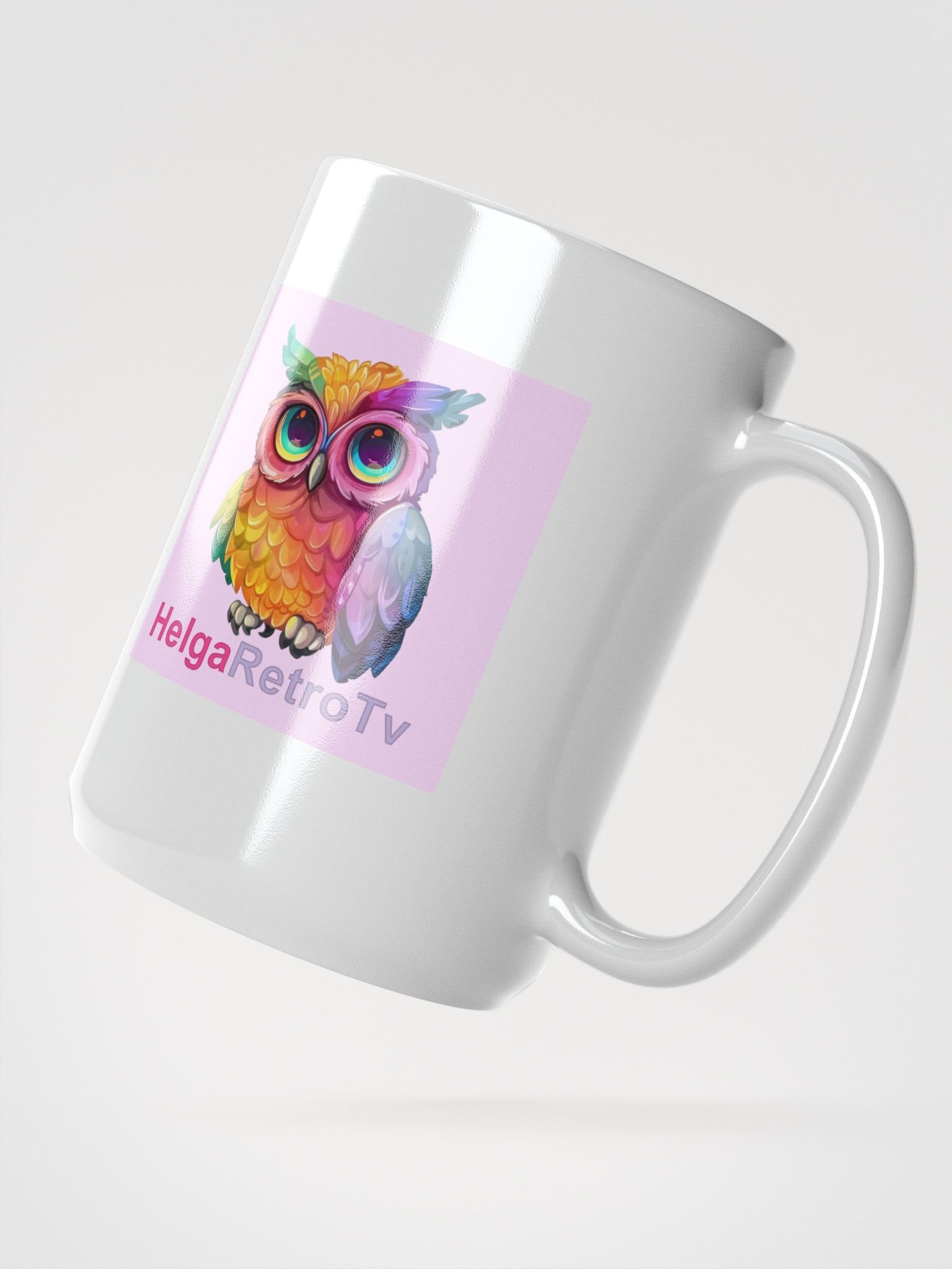 Vibrant Owl Eyes White Glossy Mug product image (2)