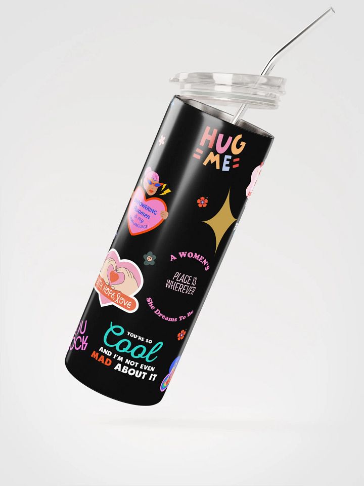 20 oz Stainless Steel Thermos cup, leak proof cup lid, Empowerment Vibes Tumbler for women, mug, portable Bottled Water Bottle. product image (2)