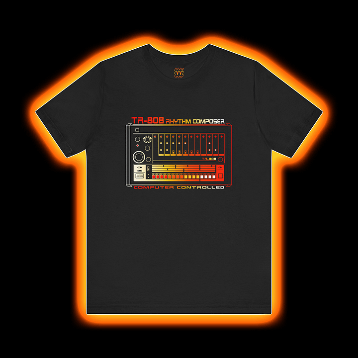 TR-808 T-Shirt - Roland 808 Rhythm Composer Drum Machine) by Vintage Voltage (COLOUR PRINT A) product image (1)