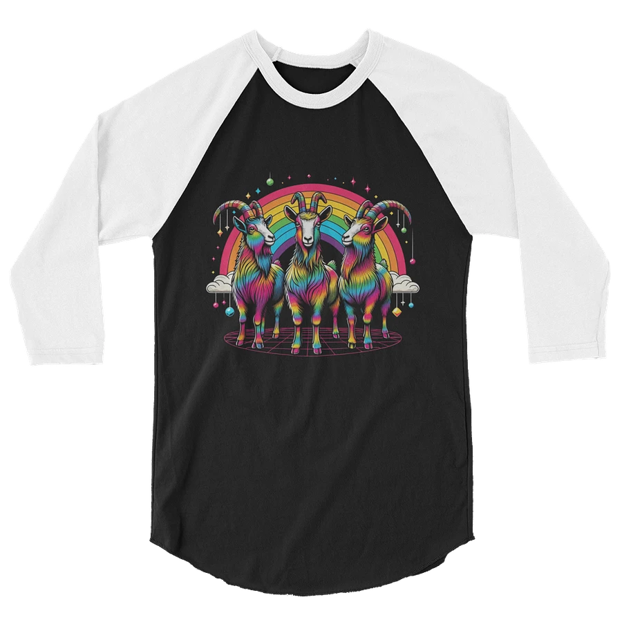 Rainbow Disco Goats Baseball Style Tee - Dark Colors product image (12)