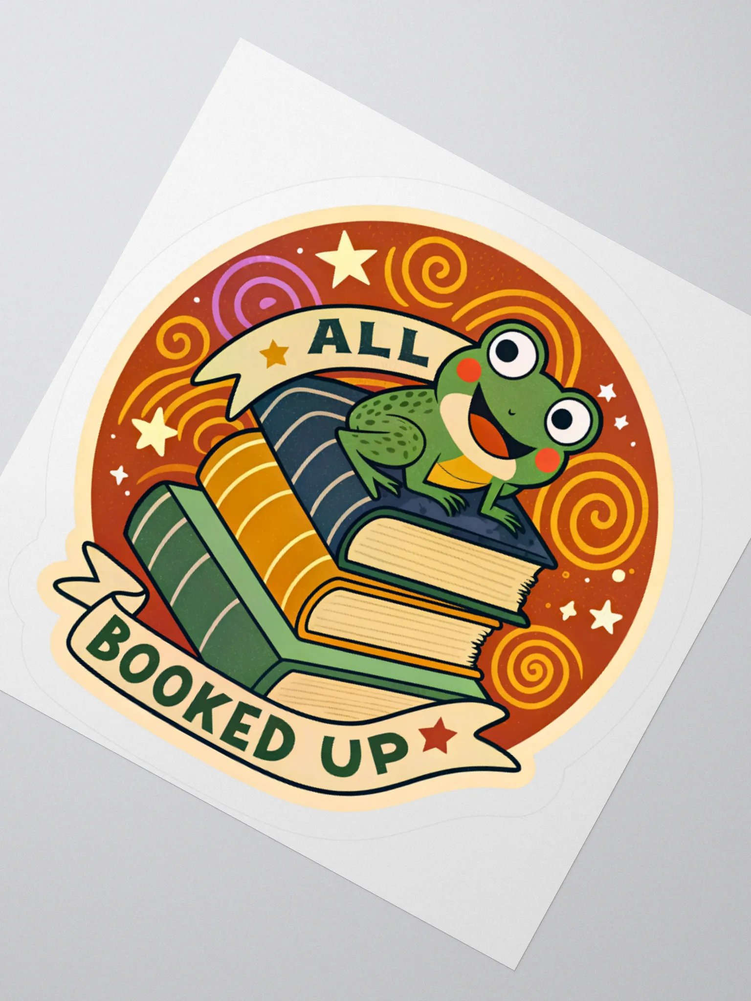 Froggy Bookworm Kiss Cut Stickers product image (5)