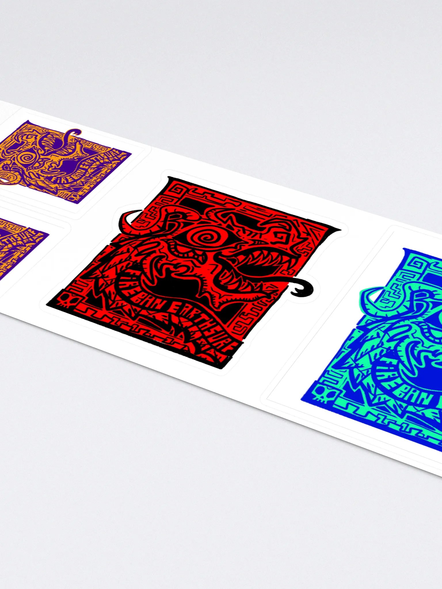 spiral dragon sticker sheet product image (4)