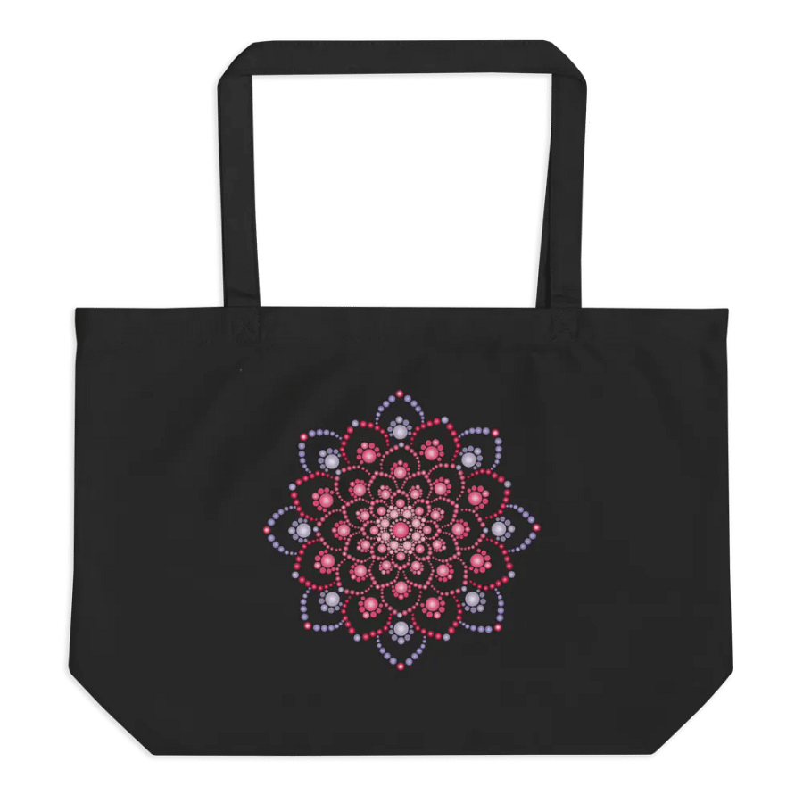 Purple and Pink Dot Mandala Organic Cotton Tote Bag product image (5)