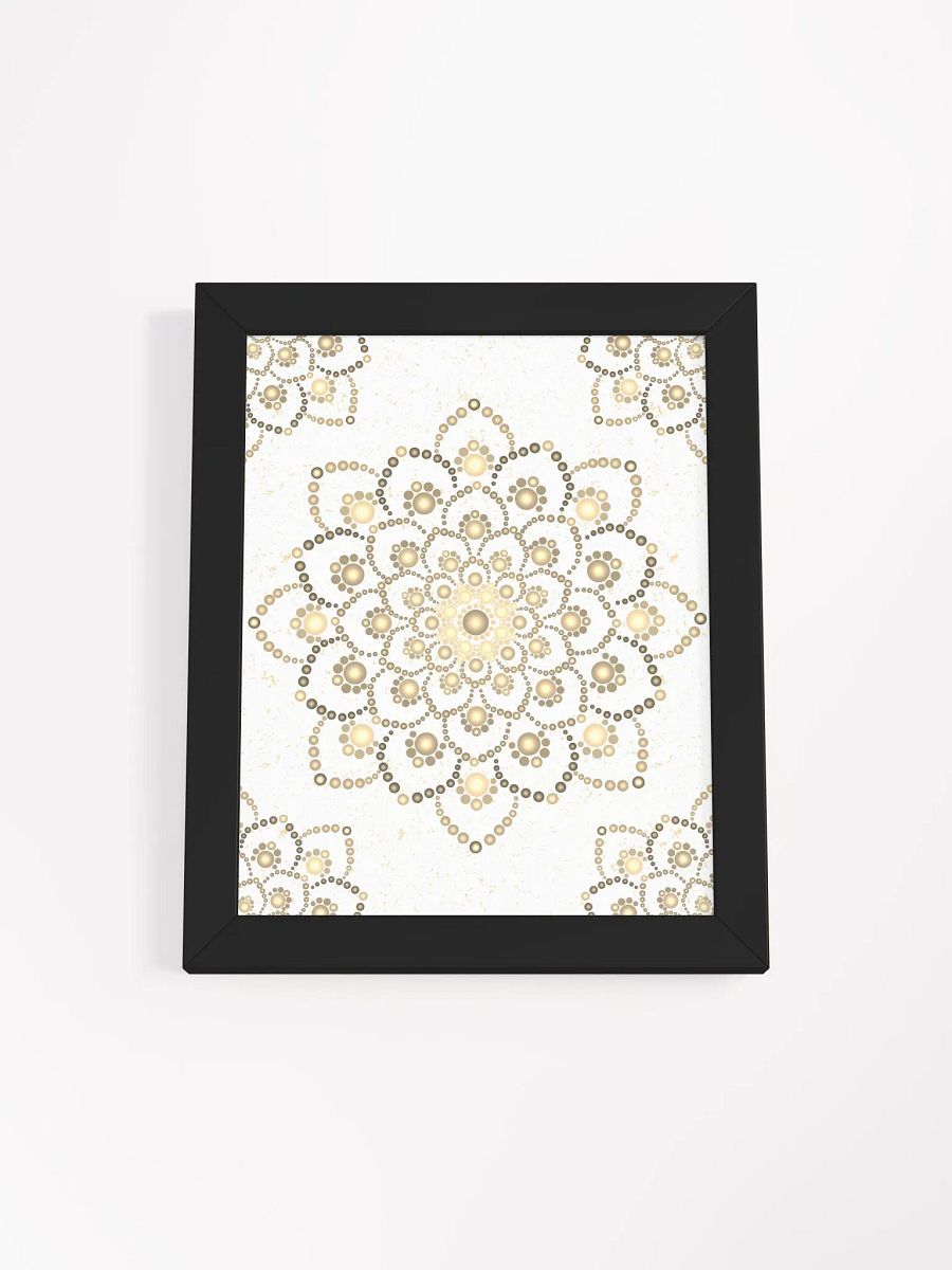 Golden-Brown Dot Mandala Framed High Quality Matte Poster product image (3)