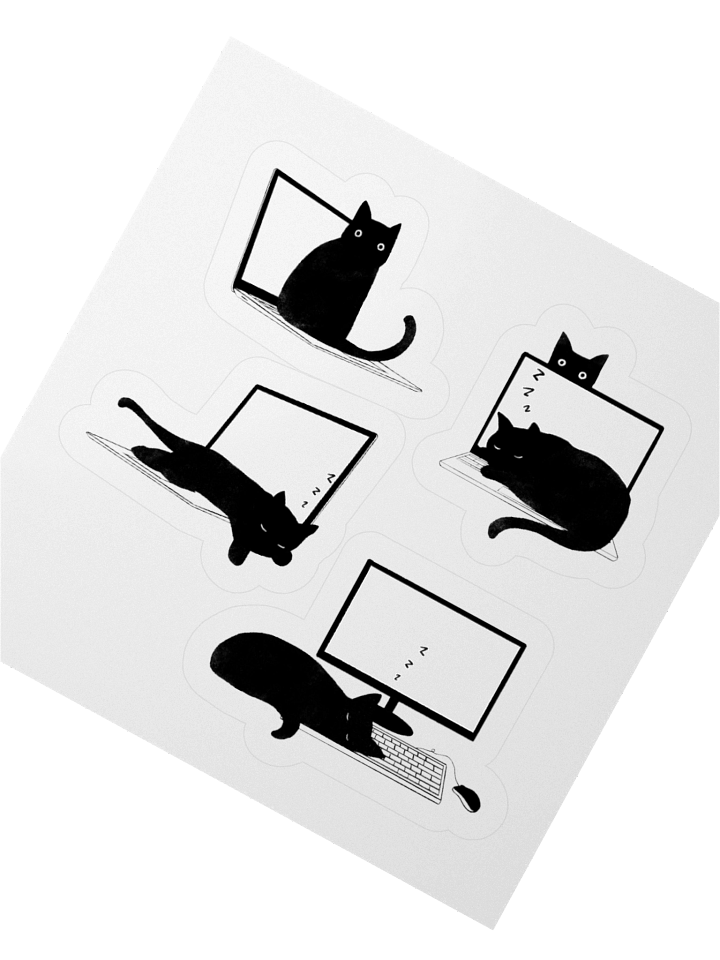 Cats Sleeping on Laptops Stickers product image (5)