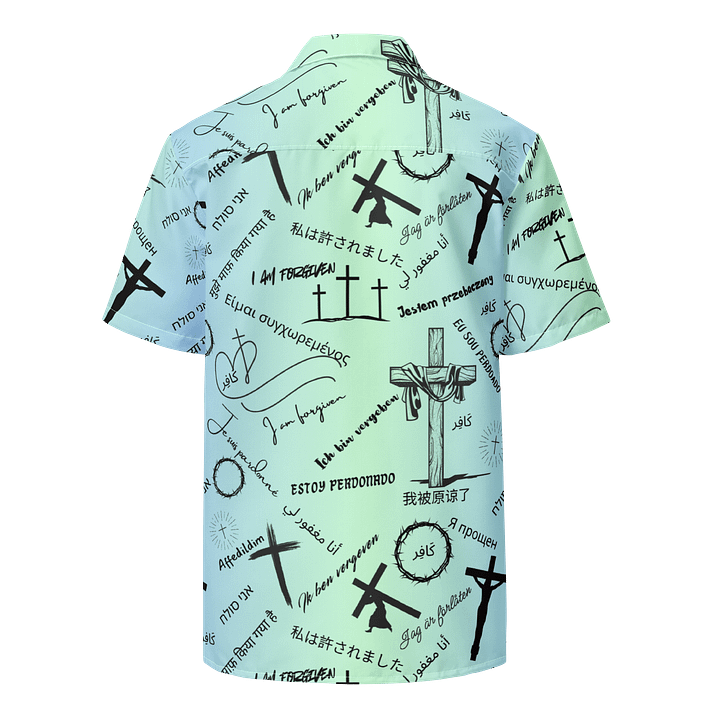 "I am forgiven" Bold Christian Hawaiian style shirt product image (2)