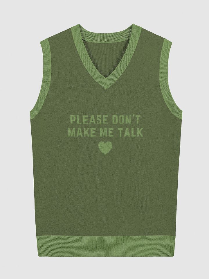 PLEASE DON'T MAKE ME TALK (duotone olive) knitwear vest product image (4)