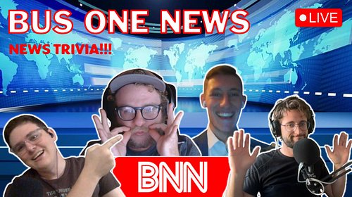 THIS JUST IN! Showrunner of the Bus One News Network, Drew, quizzes Calvin, Cooper, and Steven on television journalism and s...