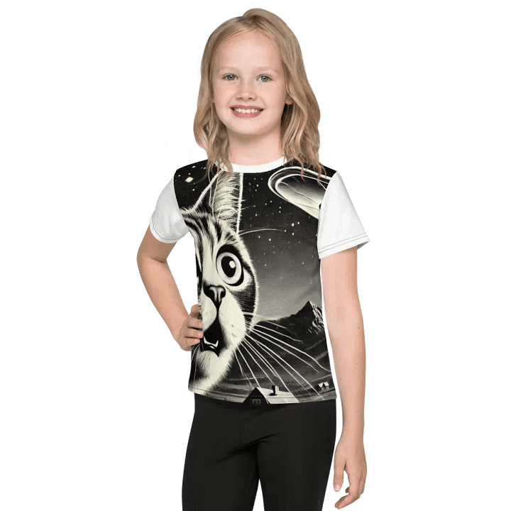 Galactic Cat Surprise Kids T-Shirt product image (1)