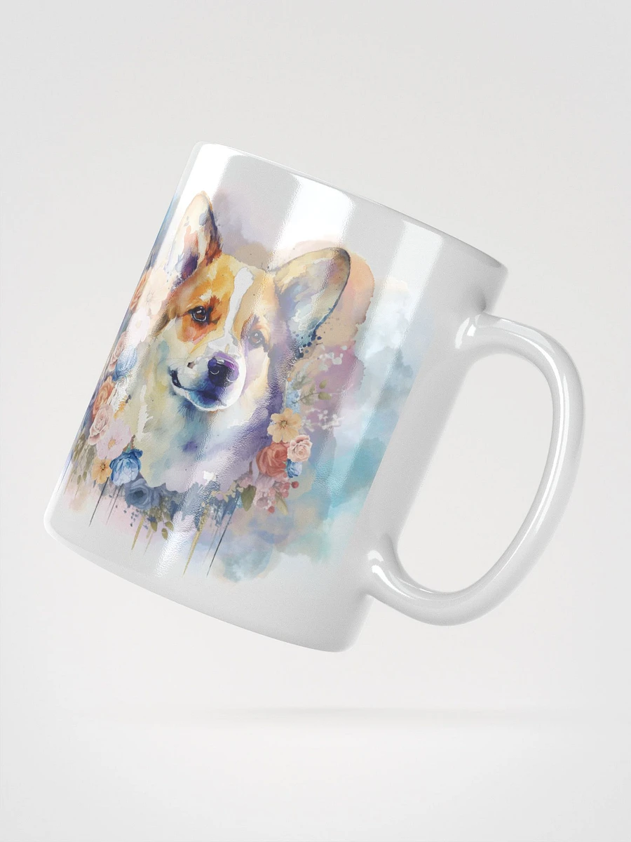 Corgi Dog with Watercolor Flowers Mug product image (3)