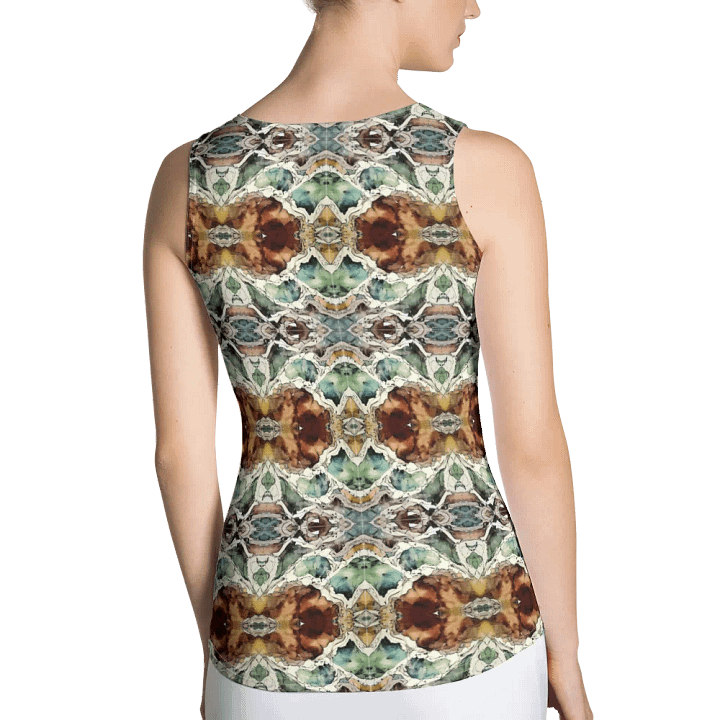 Beach Design - Green-White-Brown Collection-All-Over Print Women's Tank Top product image (2)