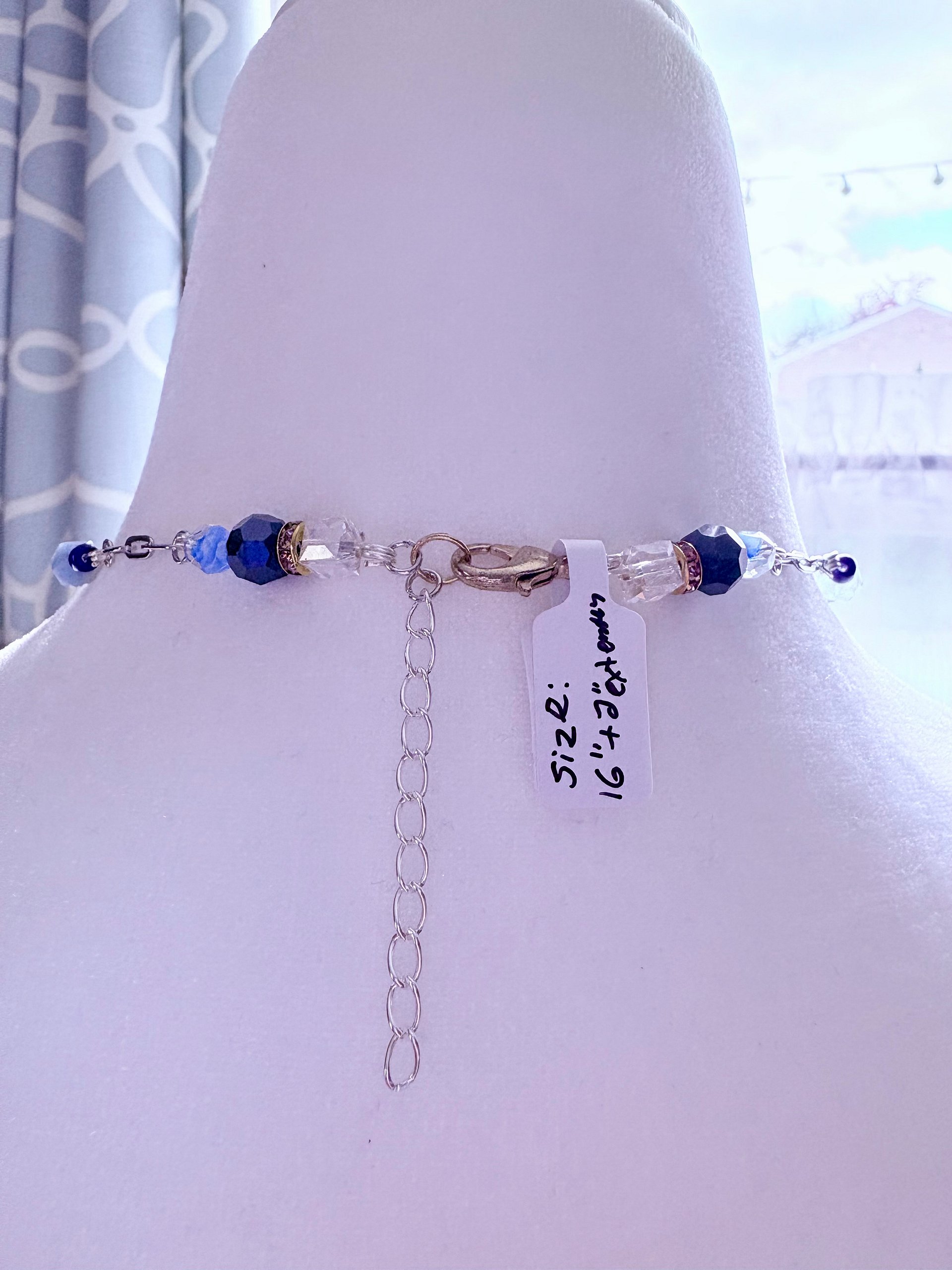 MFD-00188 | Seabreeze Blue Druzy Pendant Necklace | Handmade Glass Beaded Jewelry | Monique Faella Designs™ product image (4)