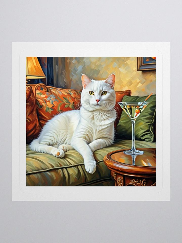 CLASSEY CAT ON COUCH NEXT TO MARTINI product image (3)