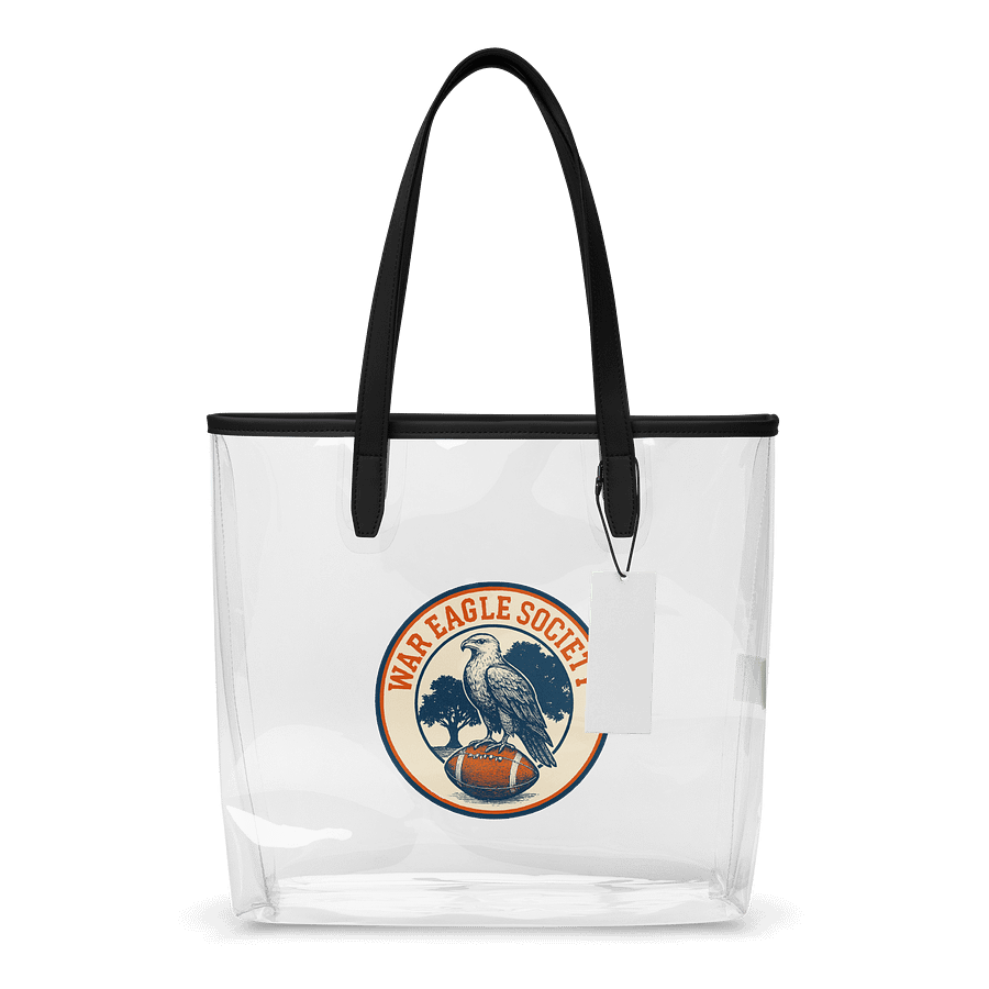 Clear Stadium Approved Tote Bag for Auburn Fans | "War Eagle Society" Transparent Shoulder Bag | Game Day Essential product image (1)