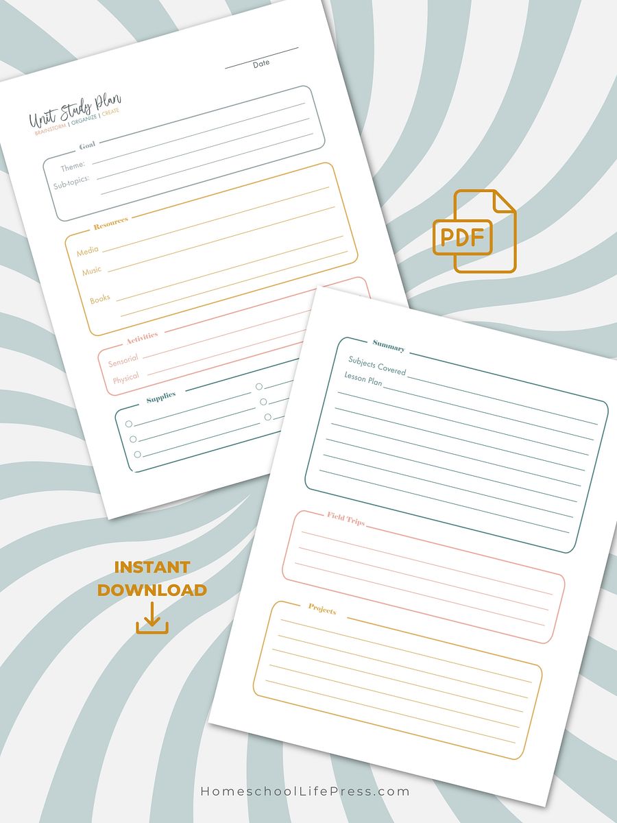 Unit Study Printable Planner product image (4)