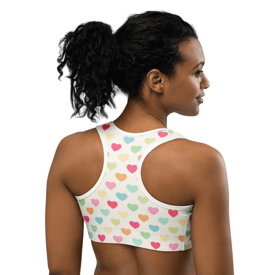 Colorful Heart Pattern Sports Bra product image (4)