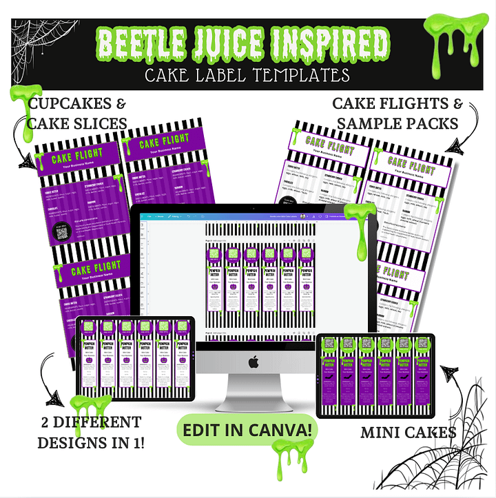 BeetleJuice Mini Cake Label Template product image (1)