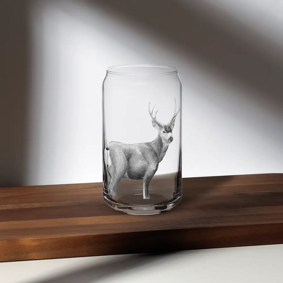 Deer Drawing Glass Can Cup product image (35)