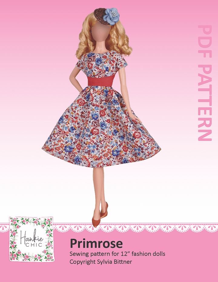 Primrose sewing pattern for 12" fashion dolls product image (1)