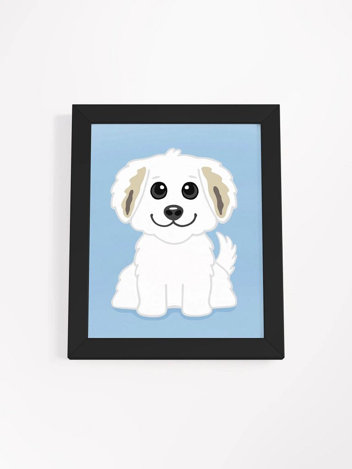 Adorable Cartoon White Puppy Framed Illustration product image (5)