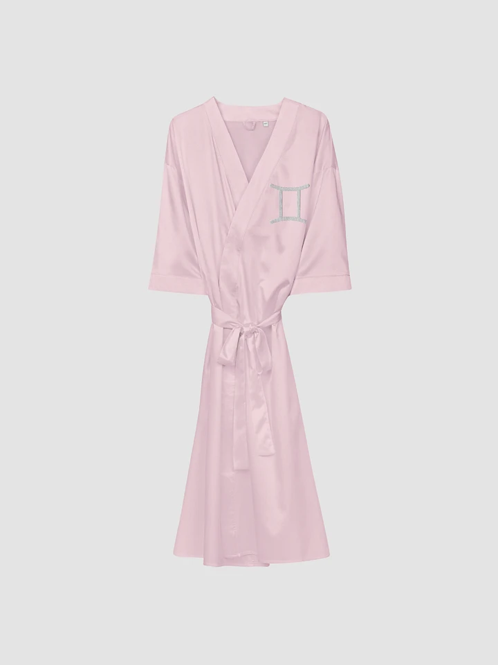 Gemini White on Pink Satin Robe product image (1)