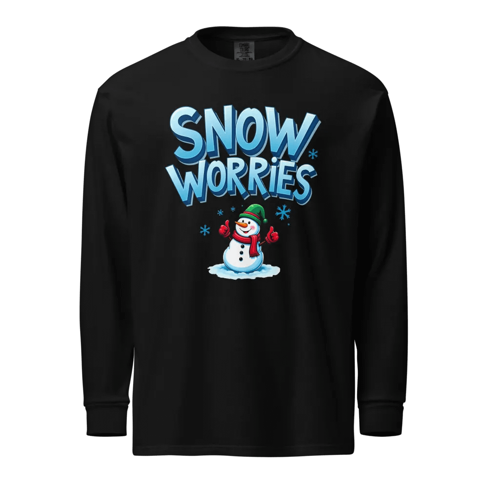 Snow Worries Cartoon Snowman Long Sleeve Shirt product image (1)