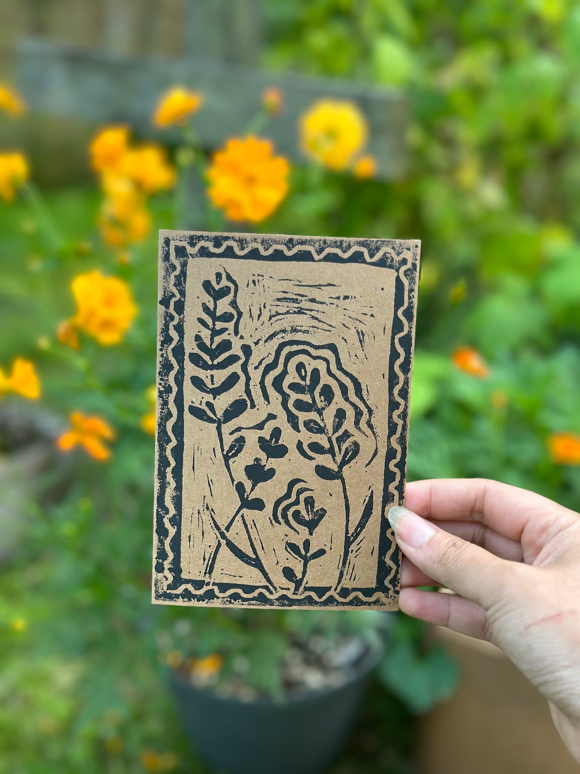 Lavender Block Print Greeting Card (Blank) product image (5)