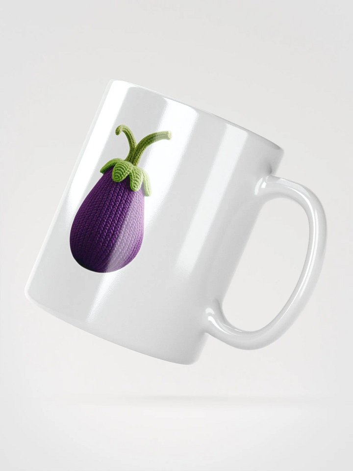 CozyAvocado White Glossy Mug Egg Plant #1 product image (2)