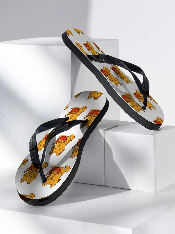 Cheerful Cat Pattern Flip-Flops product image (1)