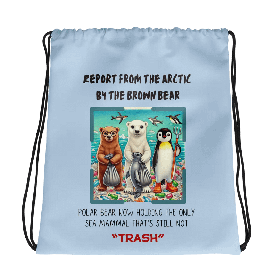 Report from the Arctic: TRASH Drawstring Bag product image (1)