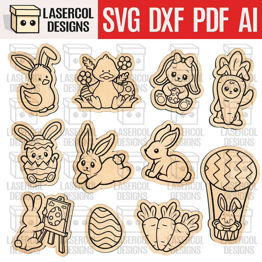 Easter Bunny DIY Paint Kit (+80 Bundle) - Laser Cut Files product image (4)