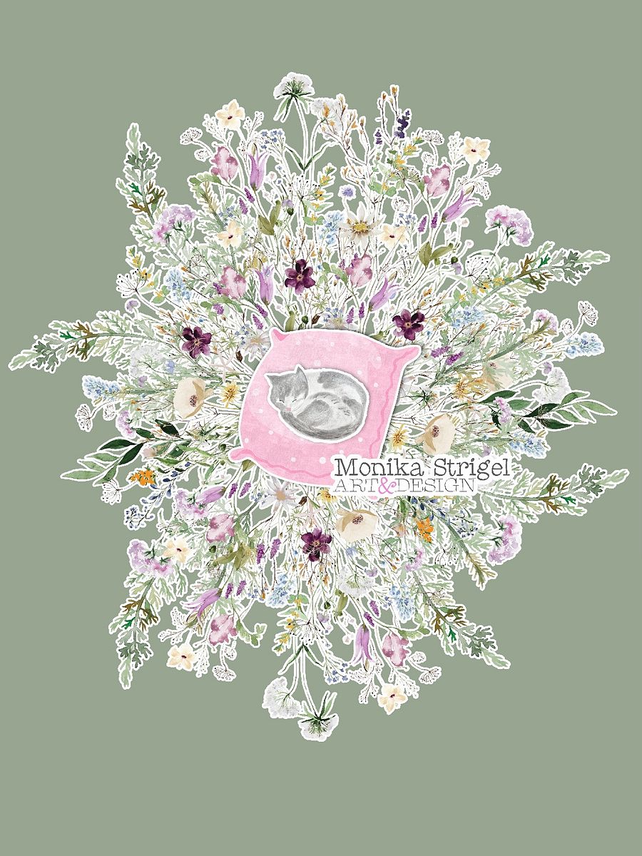 SLEEPY CAT IN FLOWERBED IPHONE CASE product image (3)