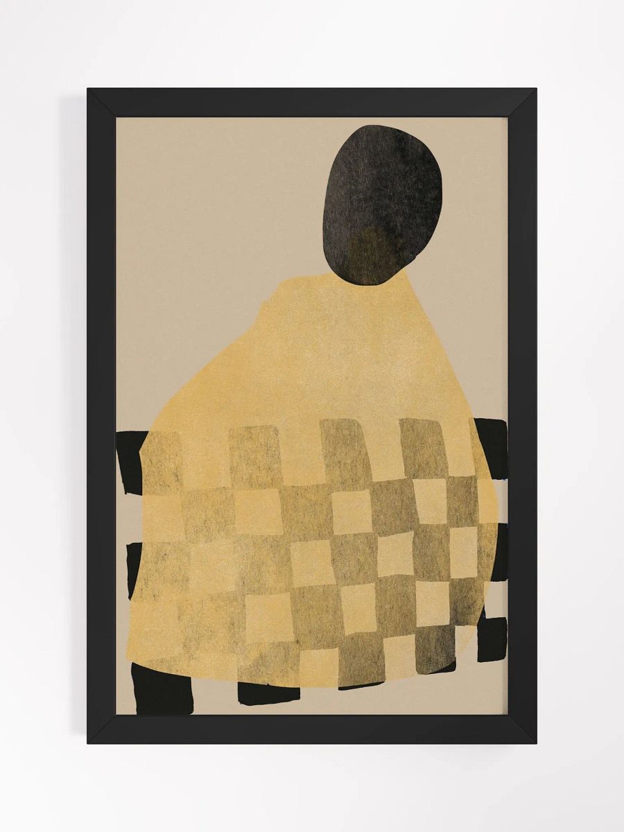 Golden Checkered Abstract Framed Poster | Luxurious Abstract Art | Modern Geometric Wall Décor | Premium Framed Poster for Elegant Interiors product image (3)