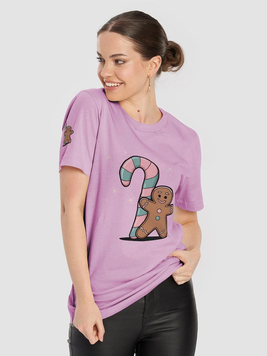 Festive Candy Cane and Gingerbread Man T-Shirt product image (80)