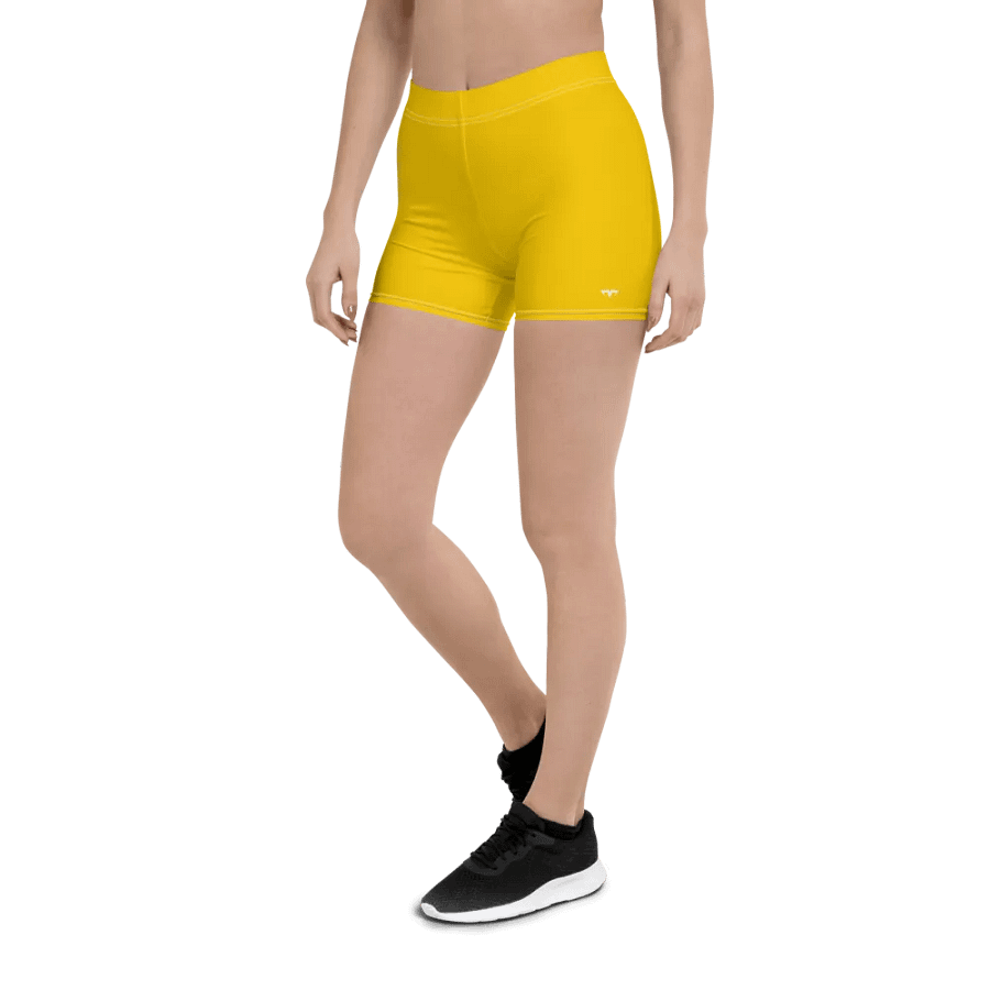 Women's Activewear - Slip Shorts Gold - Printed White Logo product image (3)