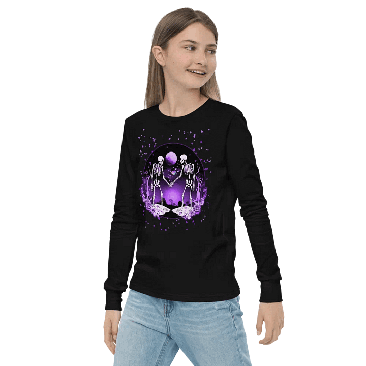 Cosmic Love Skeletons Kids Long Sleeve Tee product image (7)