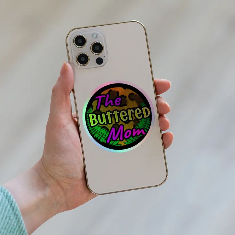 Buttered Mom Holographic Sticker product image (8)