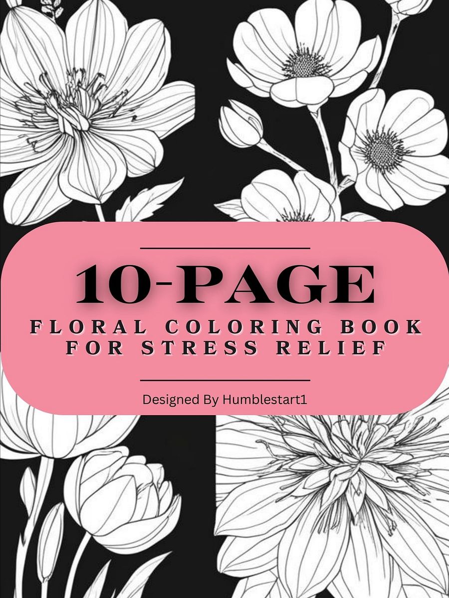 Dawn's Floral Coloring Book For Stress Relief product image (1)