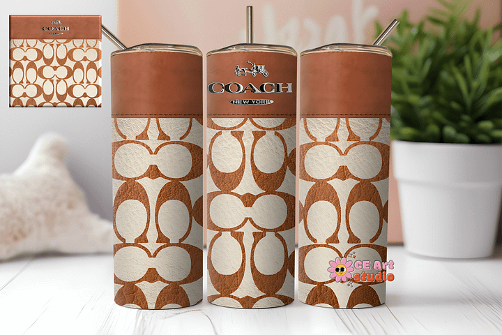 Handbag Brown Cream Tumbler Wrap product image (1)