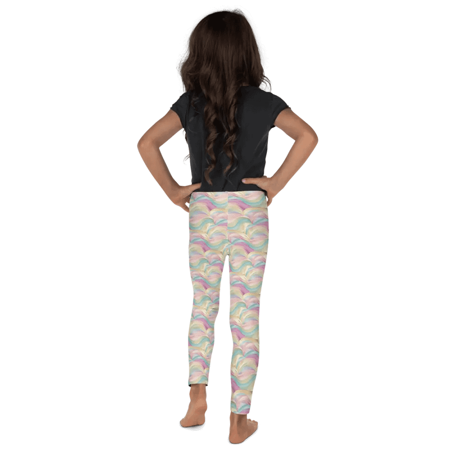 Pastel Marble Waves Kids Leggings product image (4)