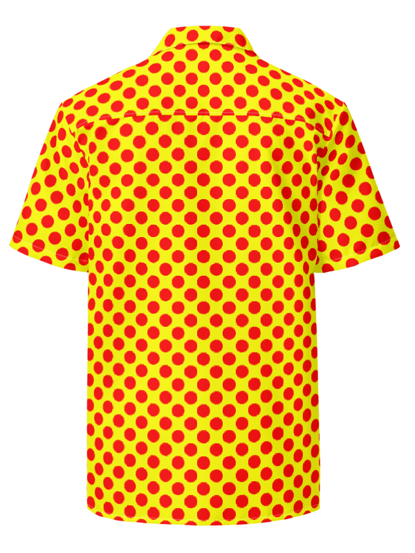 Red Polka Dots on Yellow Hawaiian Shirt product image (2)