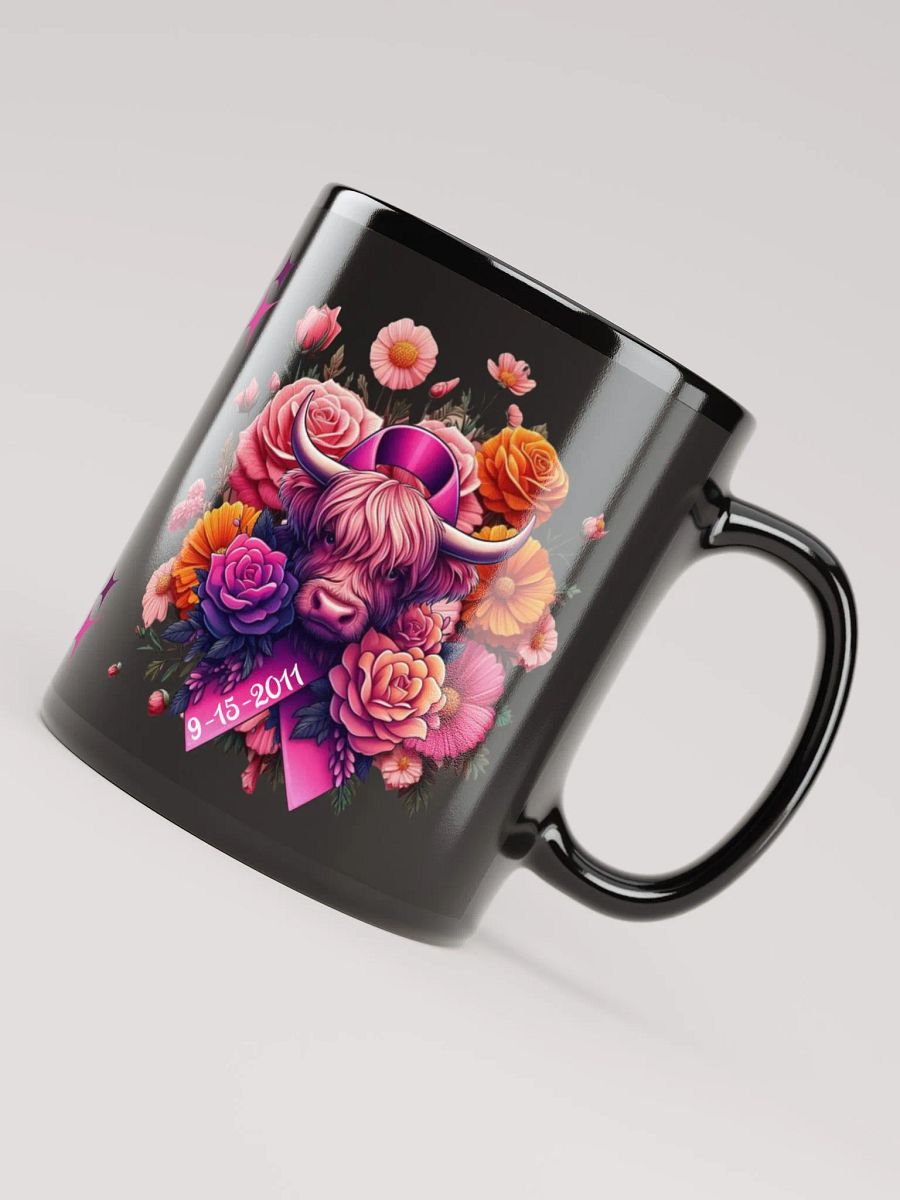 Highland Cow Blooms Breast Cancer Awareness Mug product image (7)