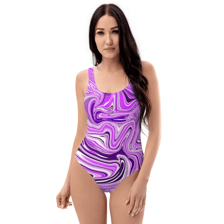 Swim Suit - Purple Digital Fluid Art product image (1)