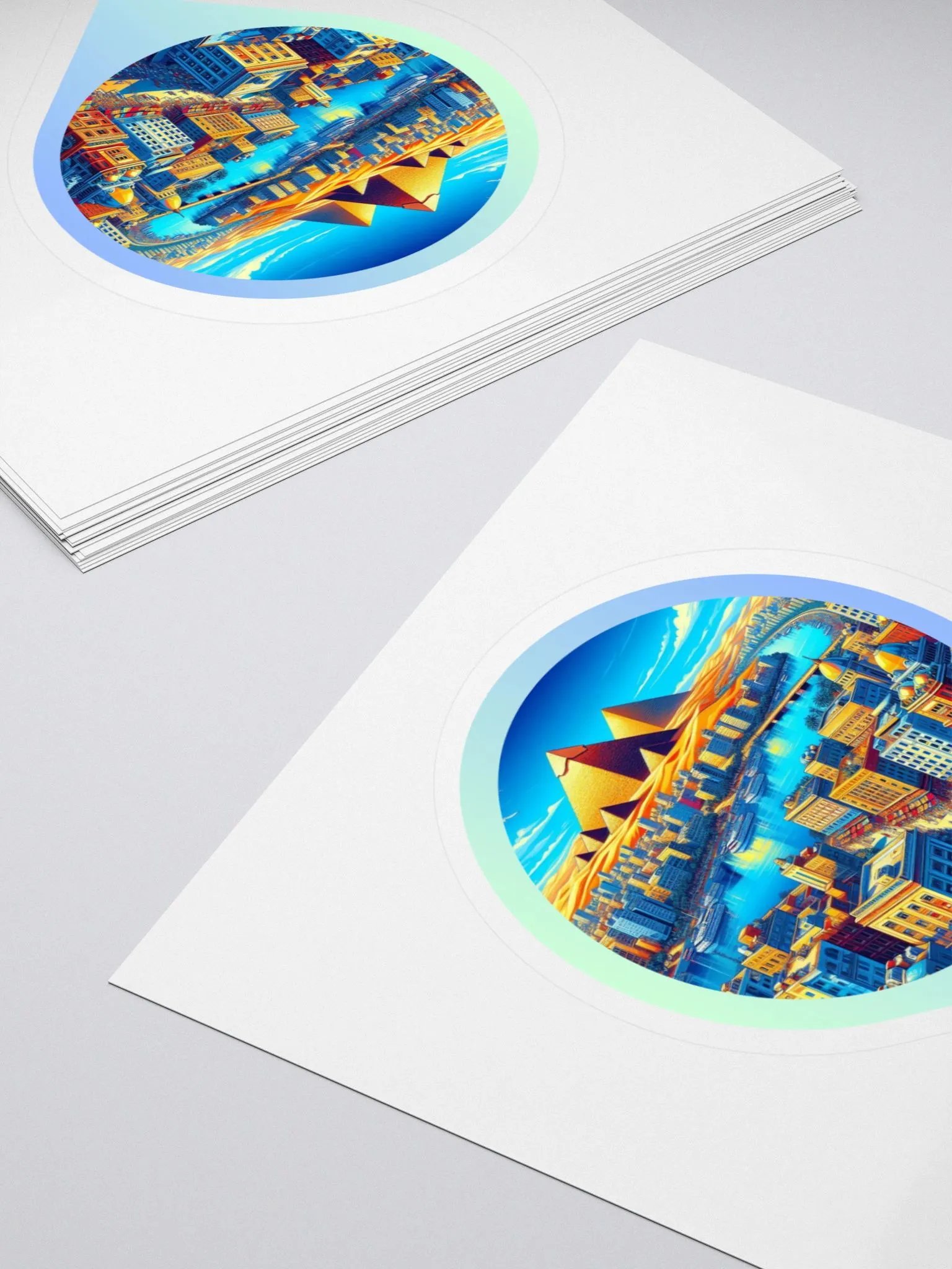 Cairo Cityscape Fusion Sticker | AI Design: Future Vision of Cairo product image (4)