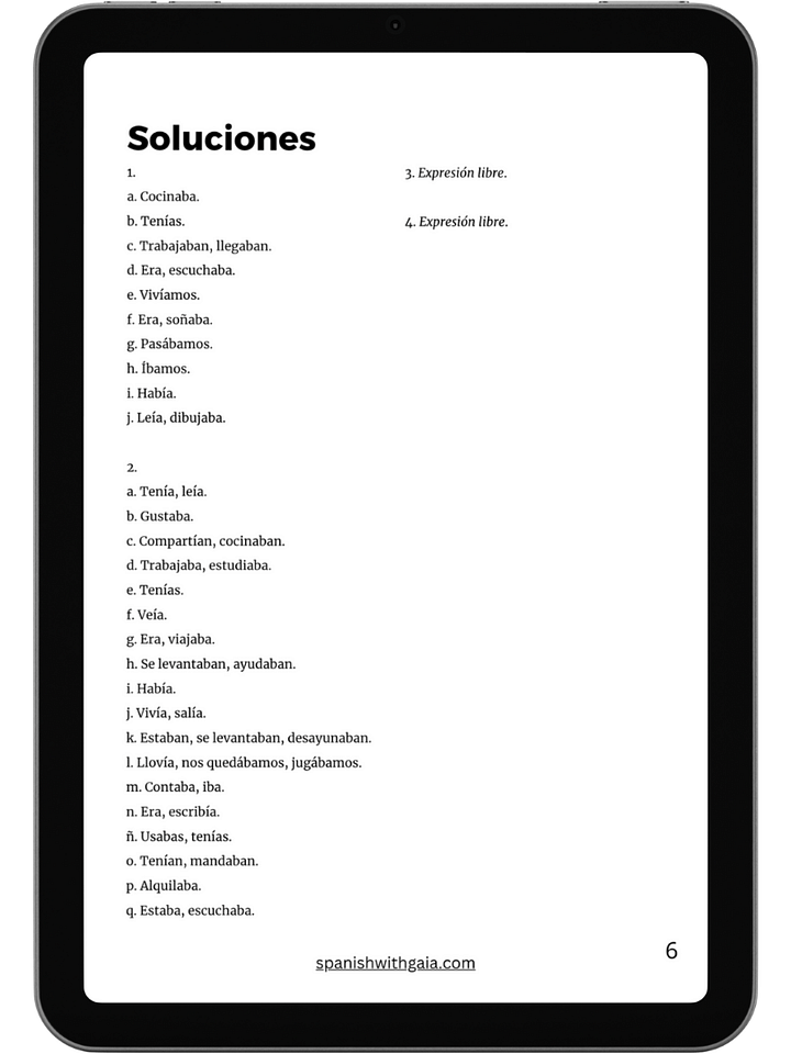 PRETÉRITO IMPERFECTO con soluciones product image (2)